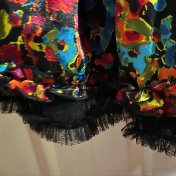 Steve Madden Rainbow Splatter Satin Mini Skirt Size Large - Picture 7 of 11